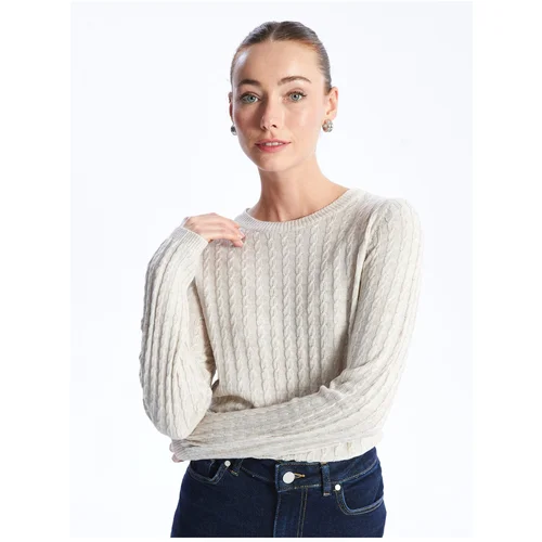 LC Waikiki Crew Neck Self-Patterned Long Sleeve Women's Knitwear Sweater