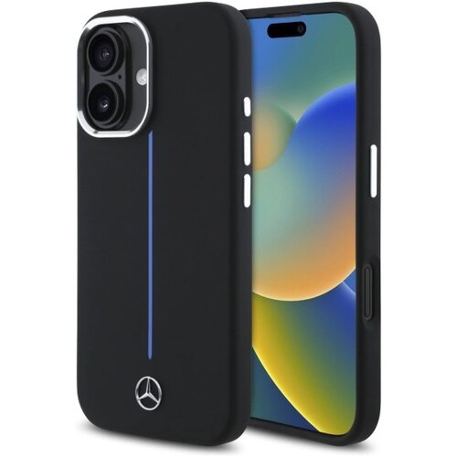 Mercedes-Benz MERCEDES SILIKONSKI OVITEK BLUE STRIPE ZA MAGSAFE ZA IPHONE 16 - ČRN, (21898523) Cene
