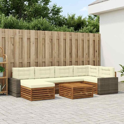  Set vanjskih sofa 7 kom. Prirodna i krem Cijene