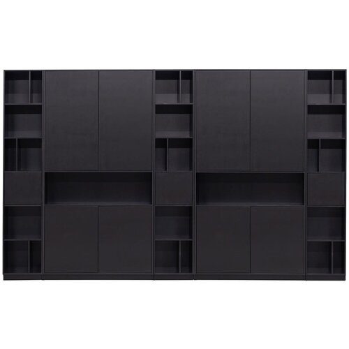 WOOOD Crna modularna biblioteka od masivnog bora 340x210 cm Finca – Cijene