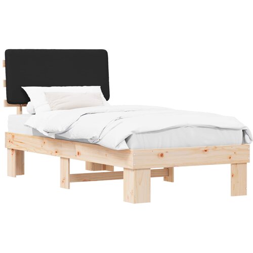 vidaXL Posteljni okvir z oblazinjenim vzglavjem Črna 90 x 190 cm, (5000101958) Cene