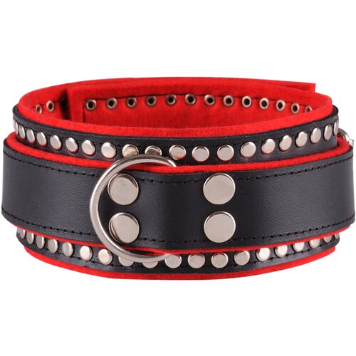 Dominate Me Leather Collar D35 Deluxe Black-Red Cene