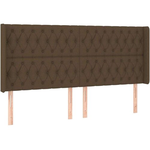  Krevet box spring s madracem LED tamnosmeđi 180x200 cm tkanina Slike
