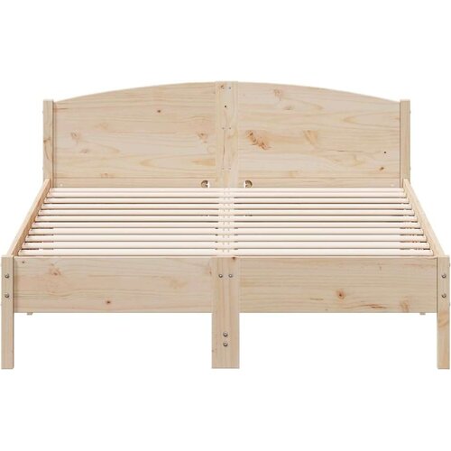 VidaXL Okvir za krevet s uzglavljem 160 x 200 cm od masivne borovine Slike