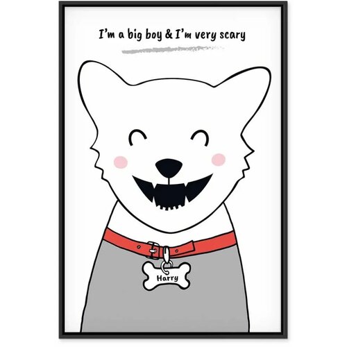  Slika - Doggy Harry (1 Part) Vertical 40x60 U crnom drvenom okviru Slike