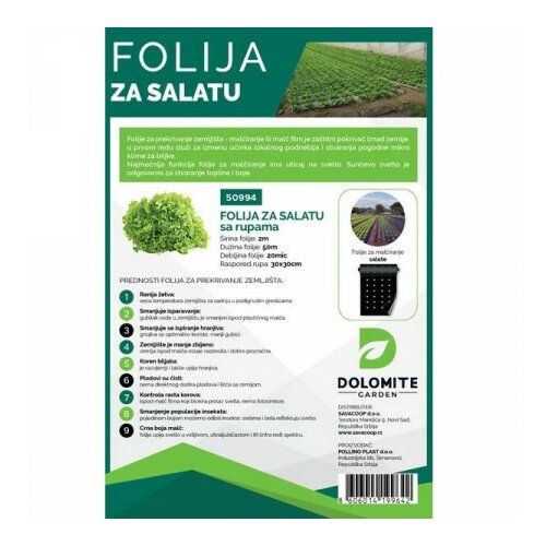 Dolomite Malč folija za salatu 2m x 50m 20mic 25x25cm Cene