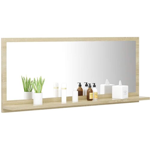  Kupaonsko ogledalo boja hrasta 90x10,5x37 cm konstruirano drvo Slike