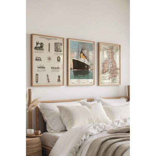 WALLXPERT Č-300408 - 3040 set dekorativnih slika u više boja (3 komada) Cene