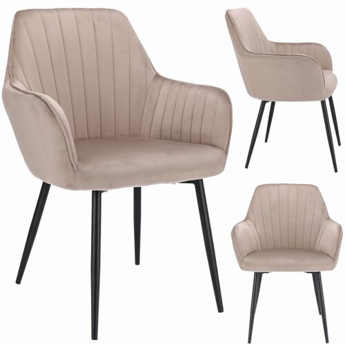 Jumi Stol CORA oblazinjen v bež žamet, (21888416) Slike