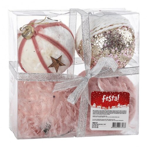 Olimp Sport Icy foam novogodišnja kugla svetlo roze 8cm 4K Cene