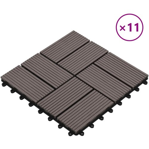  Pločice za decking 11 pcs Tamno smeđa 30 x 30 cm Slike