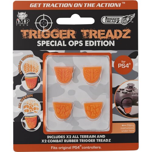  Trigger Treadz Special Ops komplet 4 oprijemov za sprožilce oranžne barve za PS4 Slike
