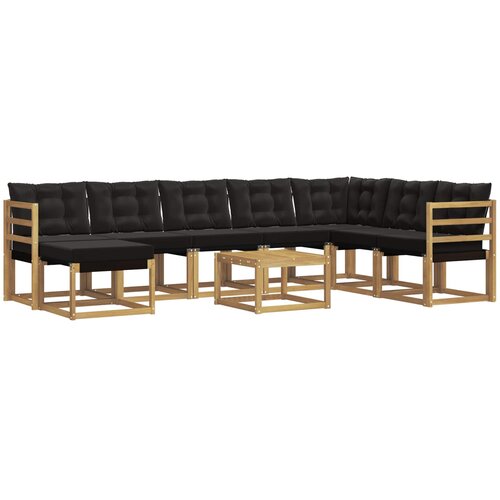  Set vanjskih sofa 9 kom. Bijela i crna Slike