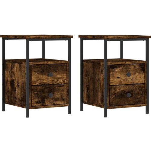 Maison Chic Dvo delni komplet Nočne omarice - Nočne mize dimljen hrast 34x35,5x50 cm inženirski les, (21690198) Cene