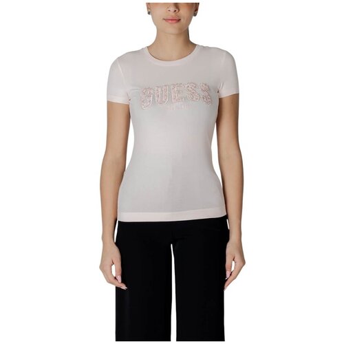 Guess Majice s kratkimi rokavi CN SS LOGO LACE TEE W5GI04 J1314 Rožnata Cene