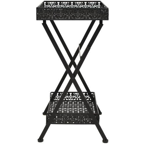 VidaXL Sklopivi stolić za čaj starinski metalni 58 x 35 x 72 cm crni Slike
