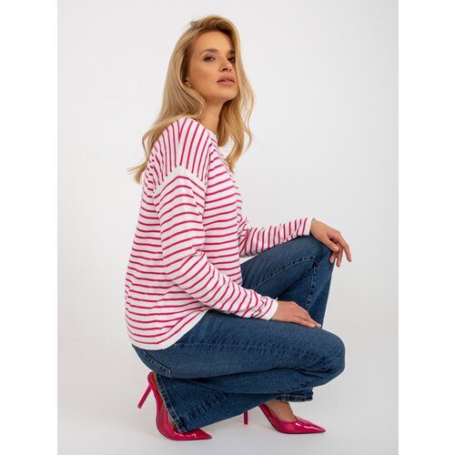 RUE PARIS Sweater-LC-SW-6006.22-White-Pink Slike
