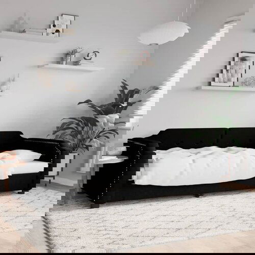 vidaXL Dnevni krevet crni 90 x 200 cm od tkanine Cijene