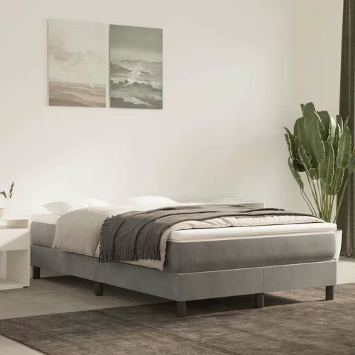Box spring postelja z vzmetnico svetlo siva 120x200 cm žamet, (20727059)