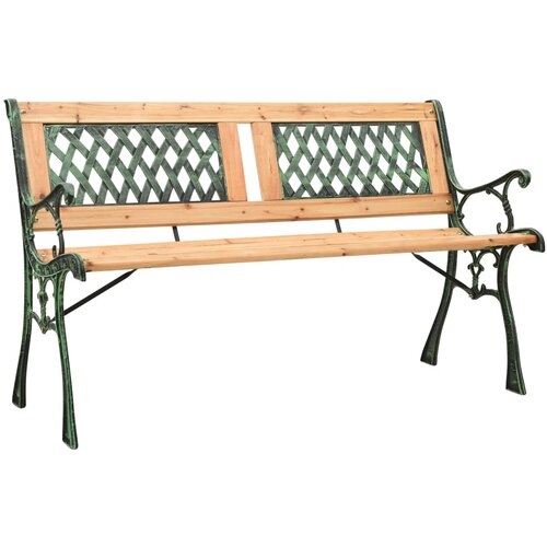 The Living Store Vrtna klop 122 cm lito železo in trden les jelke - Vrtna Klop, (21467373) Slike