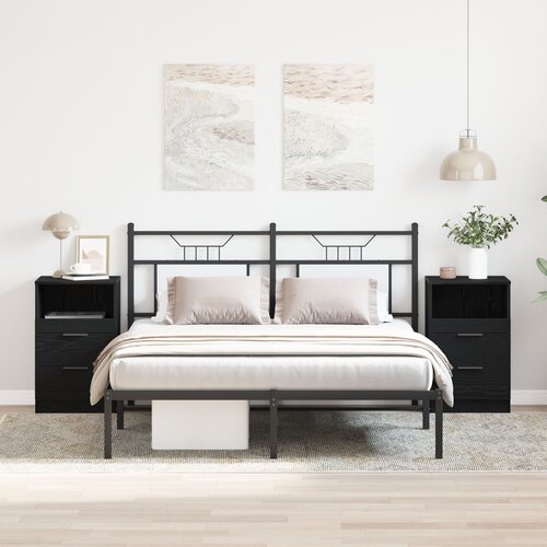 vidaXL Noćni ormarić Crna boja Konstruirano drvo 40.2 x 36 x 65 cm Cijene