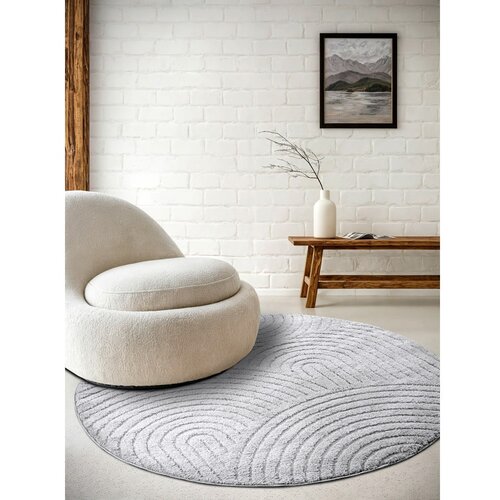Elle Decoration Svijetlo sivi okrugao tepih &amp;oslash; 160 cm Panglao New York Light Grey &amp;ndash; Slike