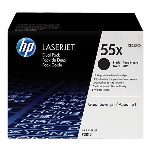 HP Toner CE255XD (črna), dvojno pakiranje, original Slike
