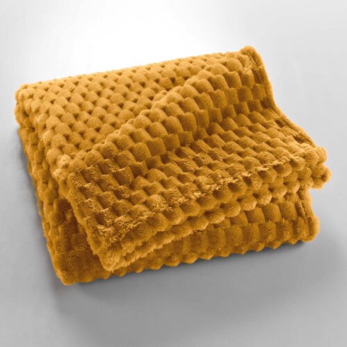 Douceur d int&amp;eacute;rieur Oker žuta deka od mikroflanela 125x150 cm Mini Frosty &amp;ndash; Slike
