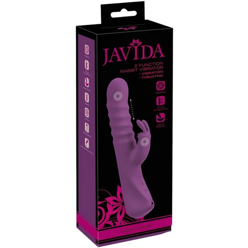 Javida 2 Function Vibration & Thrusting Rabbit Vibrator Purple Cene