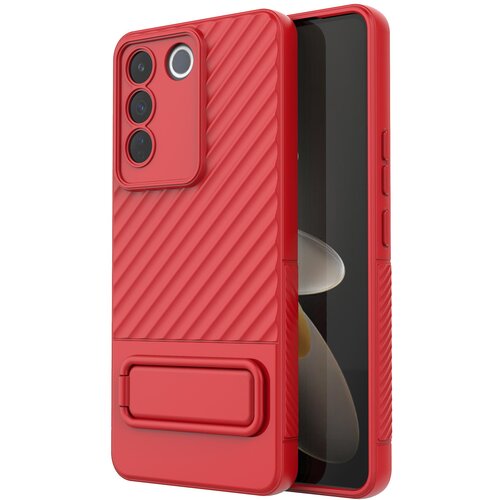 INORCO Za Tecno Pop 6 4G PU usnjena torbica za telefon na dotik s črtami in vtisnjenim pokrovom za stojalo za denarnico, (22035550) Slike
