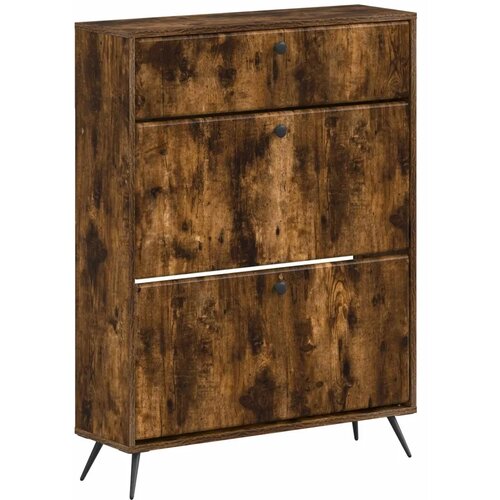  Ormar za cipele BREDA 78 x 24 x 103 cm Konstruirano drvo - Dimljeni hrast Slike