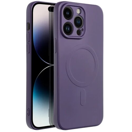 Silicone Mag Cover compatible with MagSafe maska za IPHONE 14 PRO MAX dark purple Slike