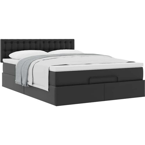 VidaXL otomanski krevet s madracem crni 140x190 cm umjetna koža Slike