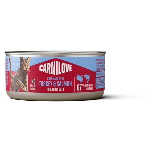 Carnilove Cat Adult konzerva, pate - puran in losos - 100 g 100 g Cene