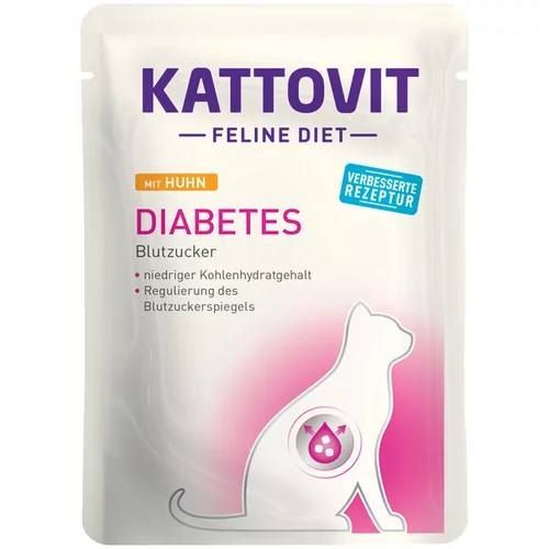 Kattovit Feline Diabetes/Gewicht 24 x 85 g - Piščanec