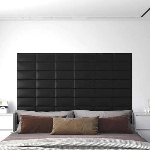  Zidna uzglavlja 12 pcs Crna 30 x 15 cm tkanina Cene