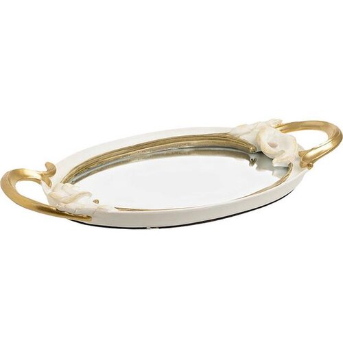  TACNA OGLEDALO 42*23CM GOLD BIJELO Cene