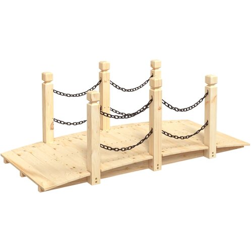 vidaXL Vrtni most z verižnimi ograjami 150x67x56 cm trdna smrekovina, (20758710) Cene