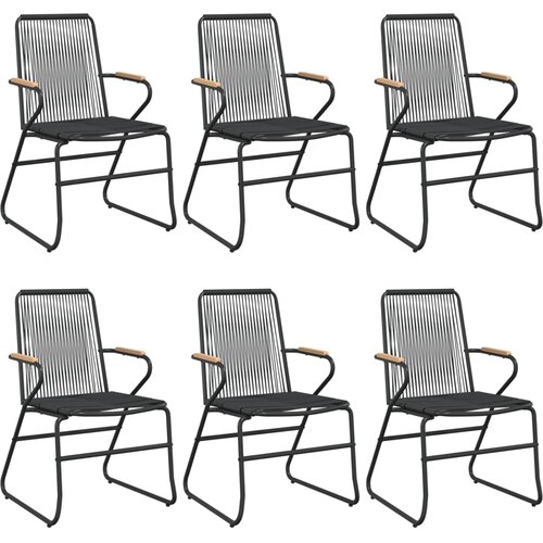  7-dijelni vrtni blagovaonski set od PVC ratana crni Slike