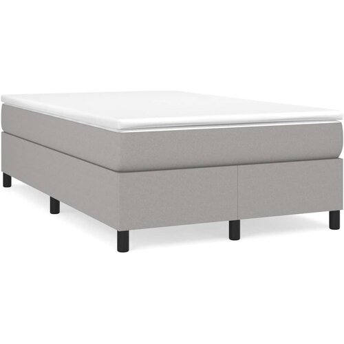 VidaXL Box spring postelja z vzmetnico svetlo siva 120x190 cm blago Slike