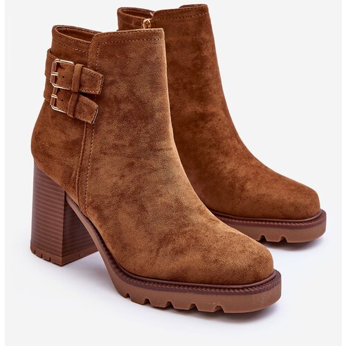 Kesi Zamsz heel shoes brown makeline Cijene