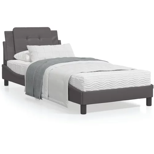  Okvir za krevet s uzglavljem sivi 90x190 cm od umjetne kože