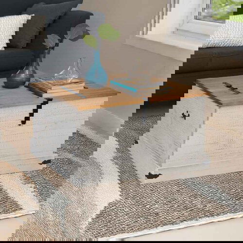 vidaXL skrinja za shranjevanje halden bela 91x91x47cm masivni les, bor Cene