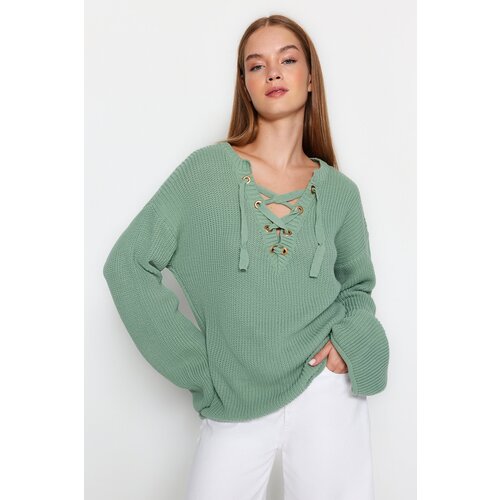 Trendyol Mint Oversize Knitwear Sweater Slike