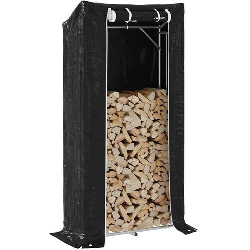 VidaXL stojalo za drva z dežnim pokrovom 100x40x200 cm pocinkano jeklo Slike