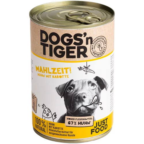 Dogs'n Tiger Varčno pakiranje Adult 12 x 400 g - Piščanec & korenje