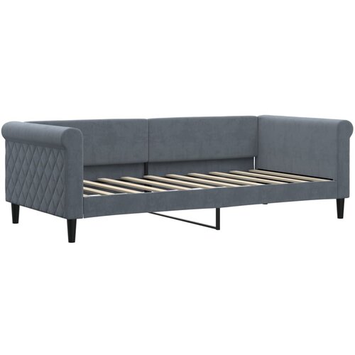  Dnevni krevet s pomoćnim ležajem i ladicama bez madraca tamno siva 90x190 cm Slike
