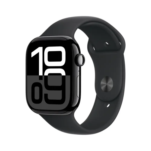 Apple Watch S10 GPS 46mm Jet Black Alu Case with Black Sport Band – S/M