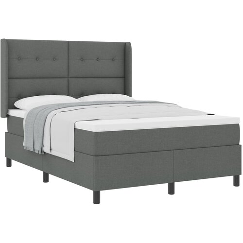 vidaXL Box Spring postelja z vzmetnico temno siva 140x190 cm tkanina Cene