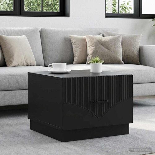  Kava Stol s ladicama Crna 49 x 50 x 37 cm Konstruirano drvo Slike